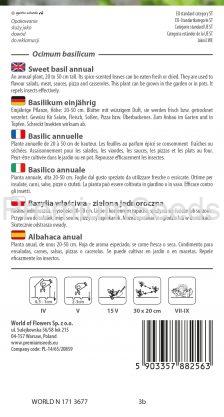 Bazylia właściwa - zielona jednoroczna - nasiona