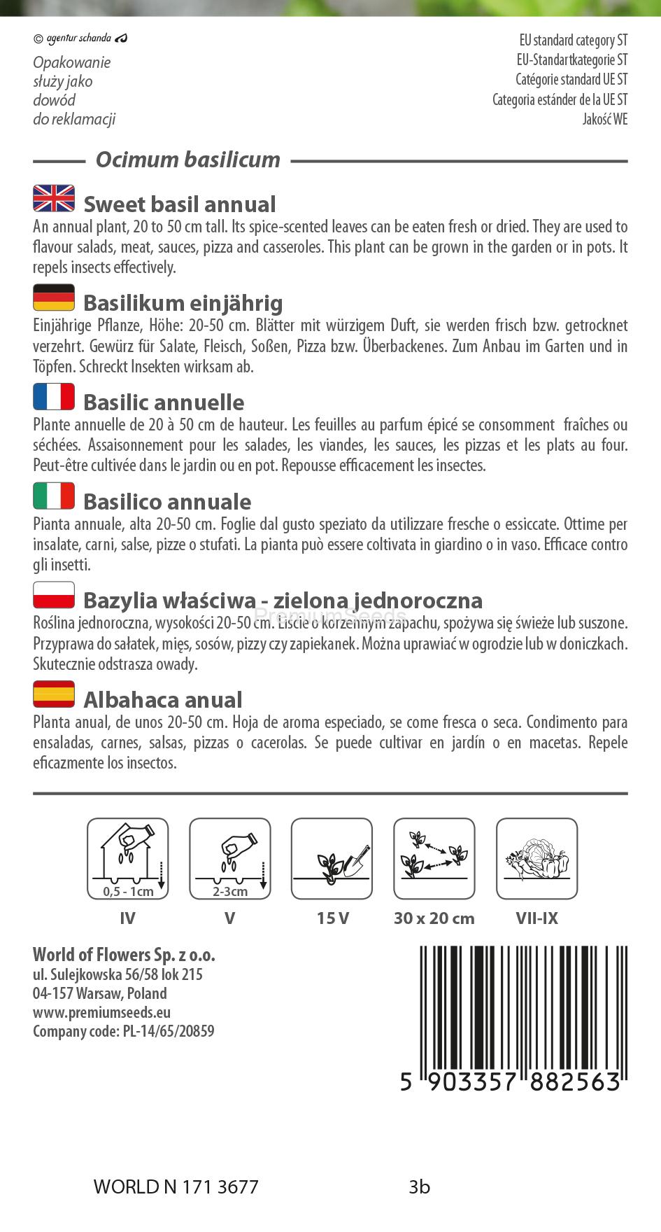 WORLD N 171 3677.indd Bazylia właściwa - zielona jednoroczna - nasiona