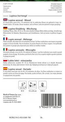 Lupine annual - Mixed - seeds