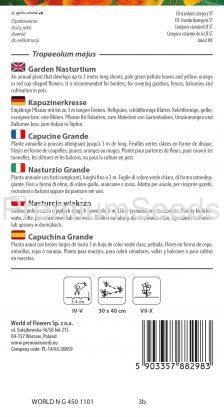 Nasturcja większa – nasiona
