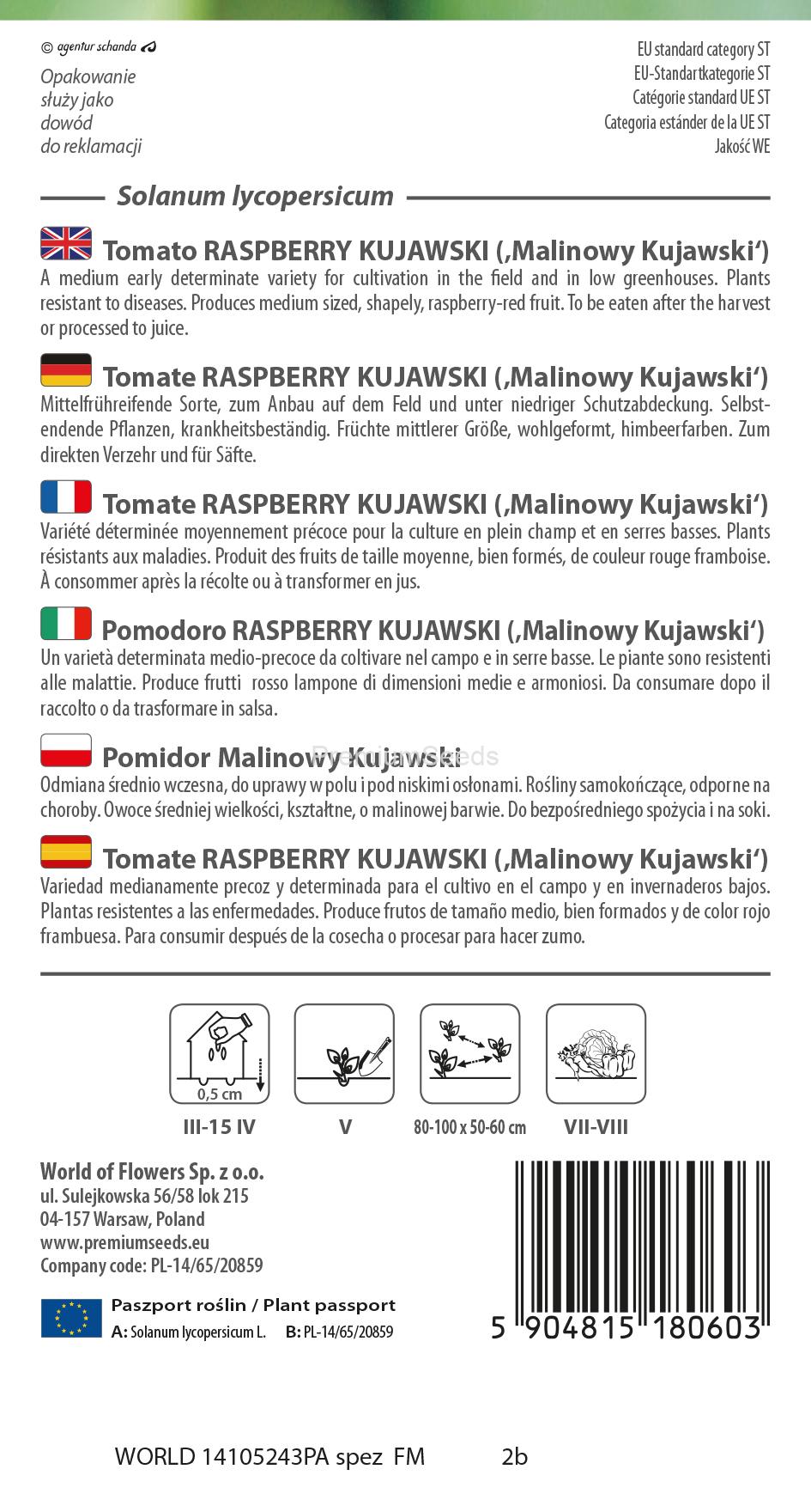 WORLD 14105243PA spez.indd Tomate Raspberry Kujawski - semillas