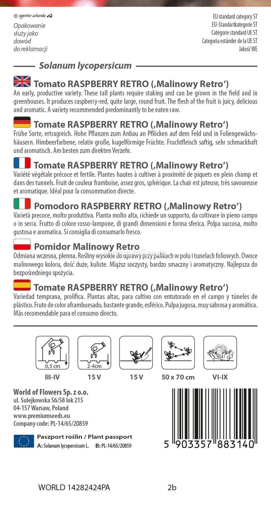 WORLD 14282424PA.indd Tomate Raspberry Retro - semillas