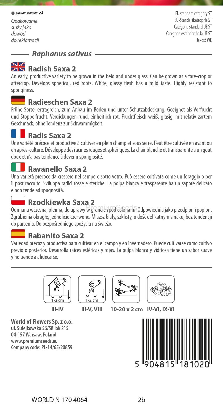 WORLD N 170 4064.indd Radis Saxa 2 – semences