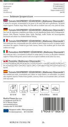 Tomate RASPBERRY OŻAROWSKI ("Malinowy Ożarowski") - Samen