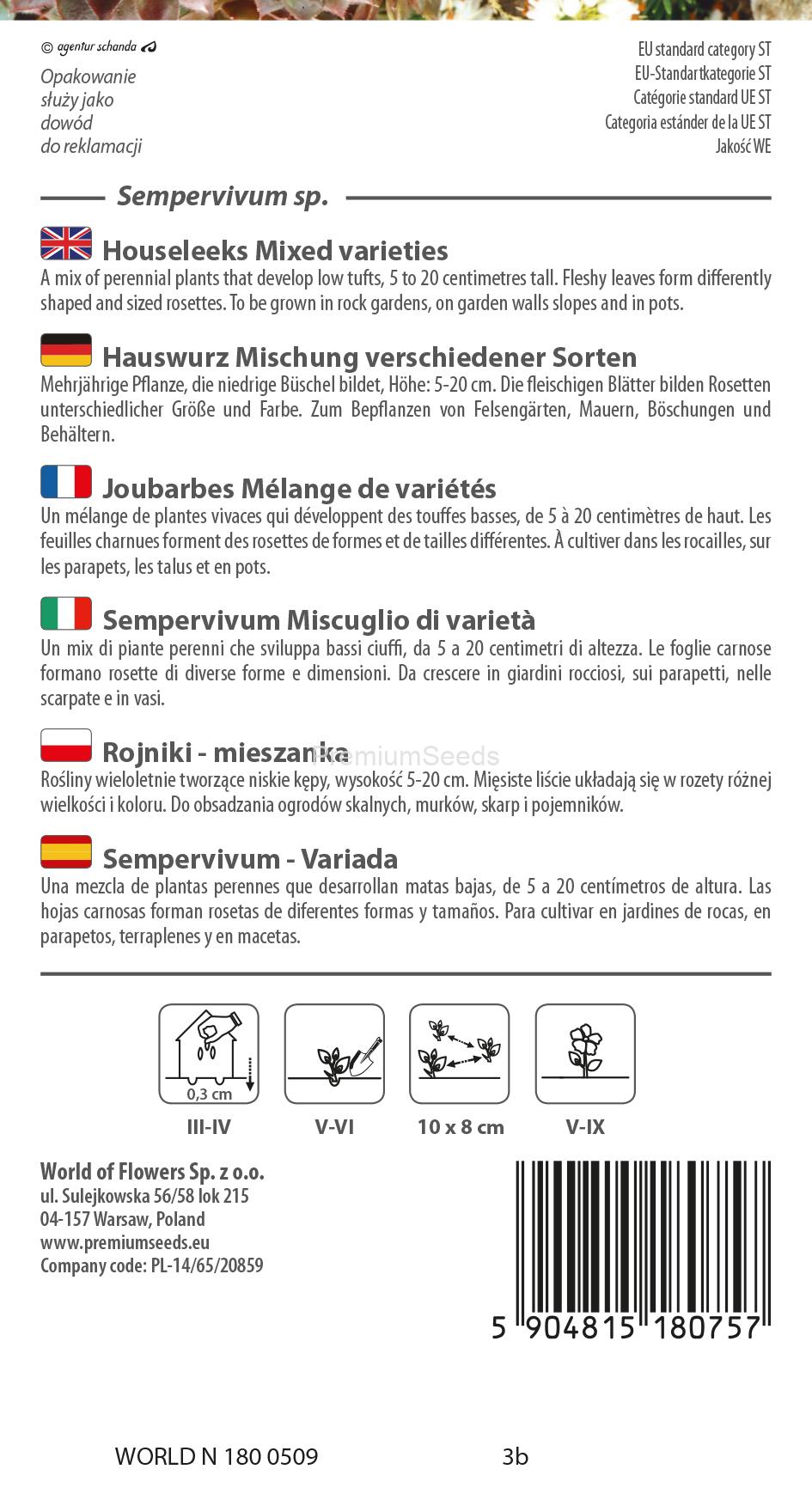 WORLD N 180 0509.indd Joubarbes - mélange de variétés - semences