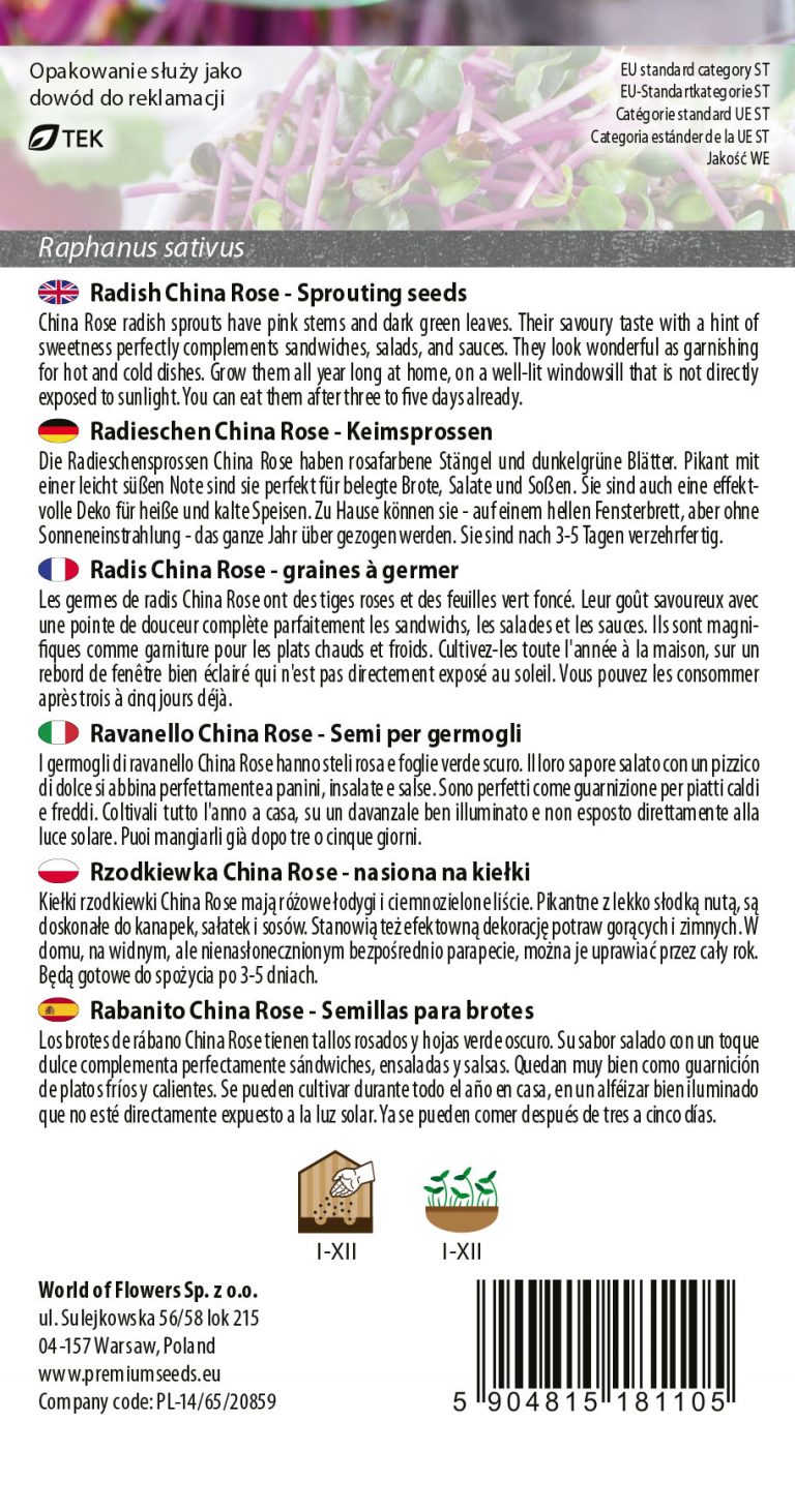 Bunny Tail Radish Seeds 50+ Pack - Home Garden Sprouting Seeds For Fresh Eating