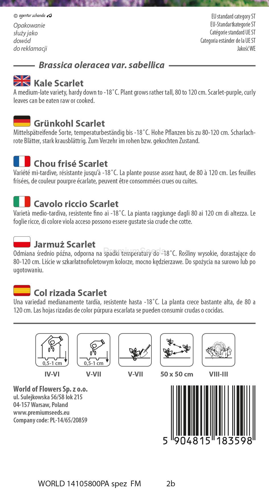 WORLD 14105800PA spez.indd Col rizada Scarlet - semillas