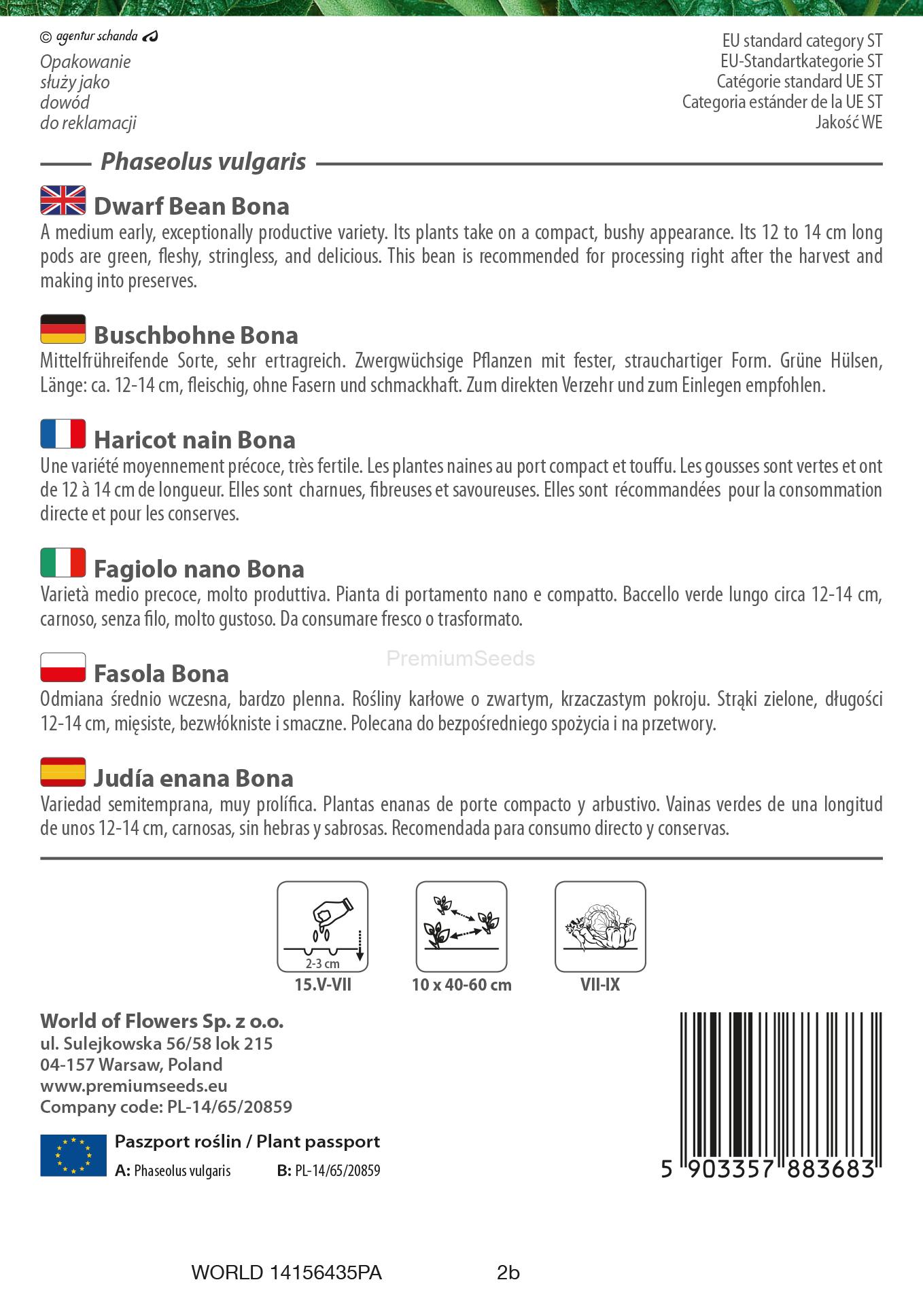 WORLD 14156435PA.indd Fagiolo nano Bona - semi