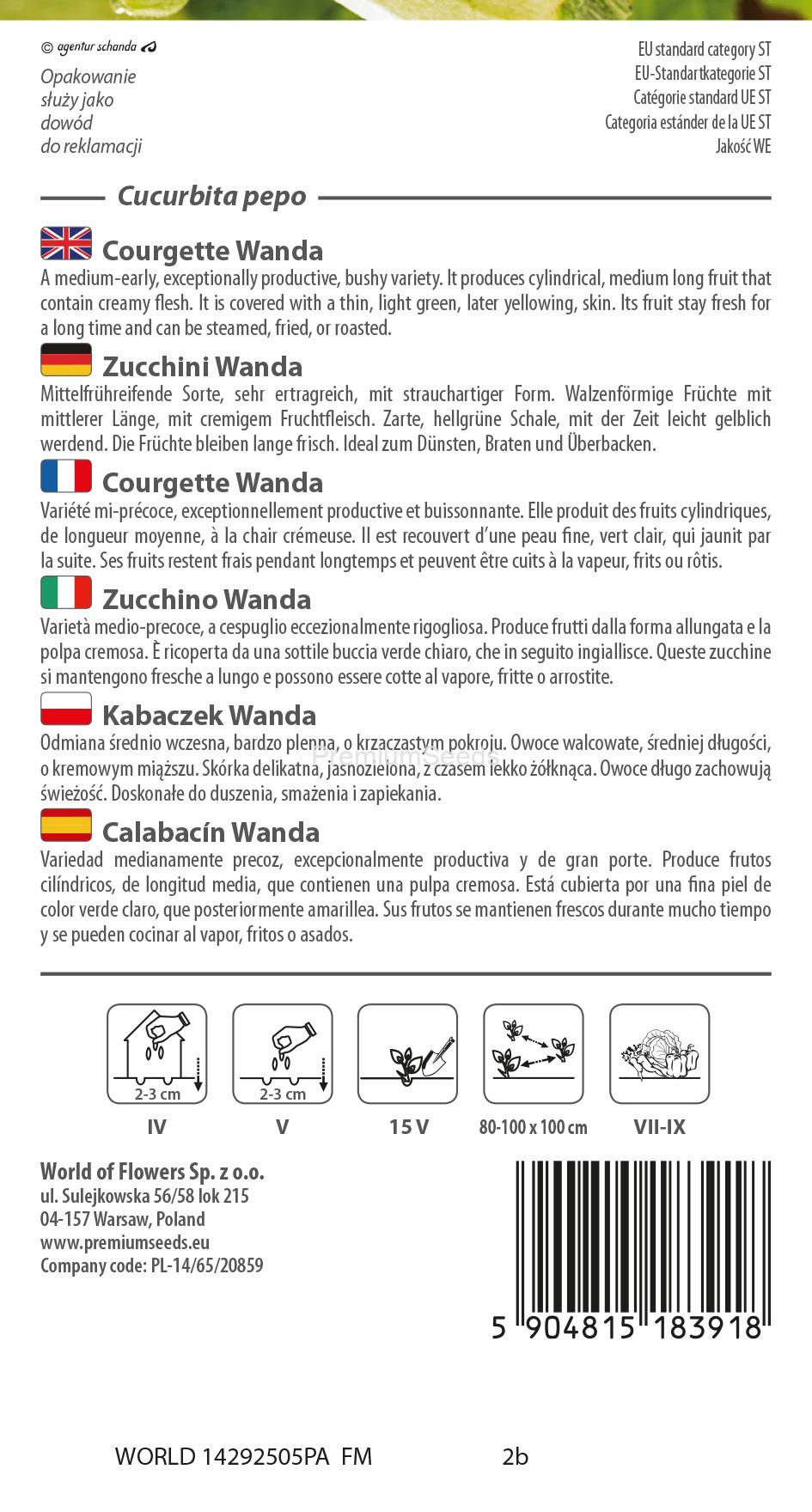 WORLD 14292505PA.indd Courgette Wanda - seeds