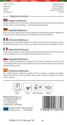 Pepper Rubinova - seeds