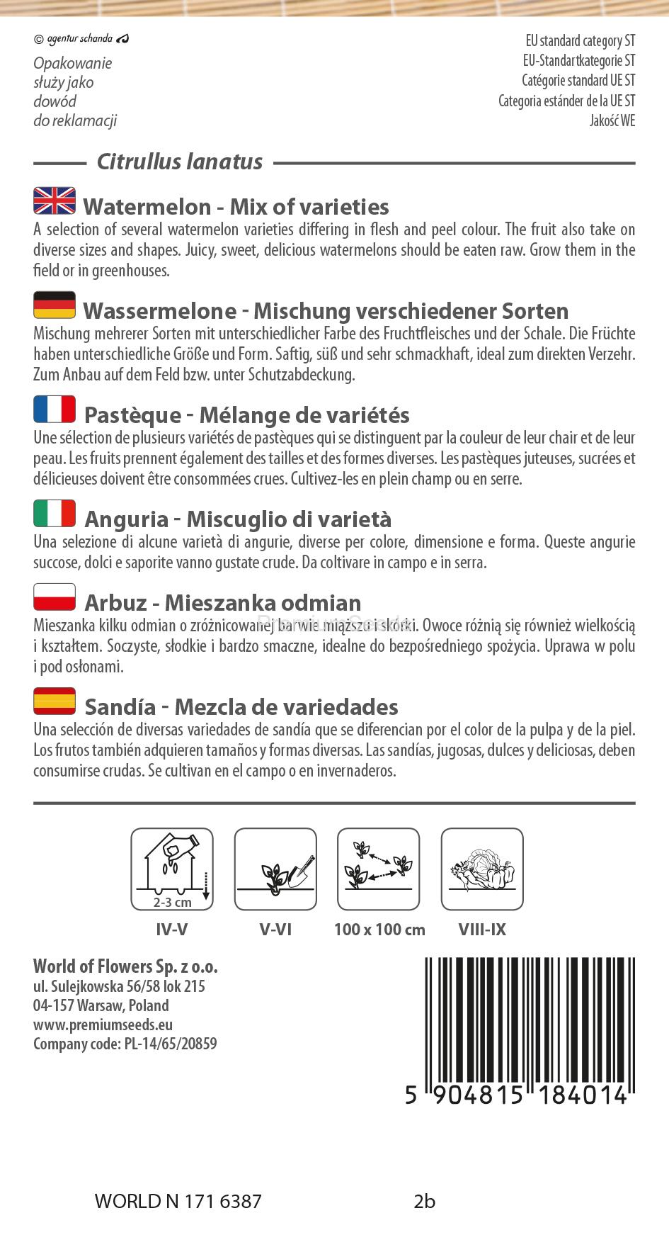 WORLD N 171 6387.indd Watermelon - mix of varieties - seeds