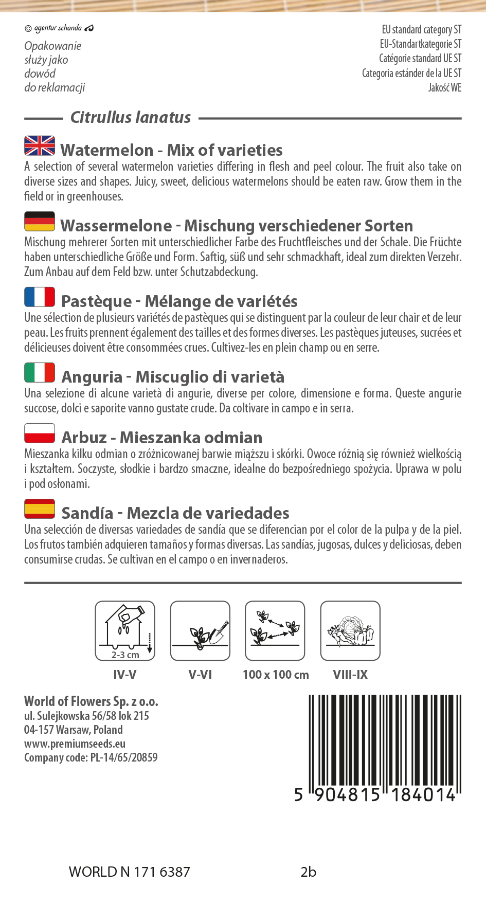WORLD N 171 6387.indd Watermelon - mix of varieties - seeds
