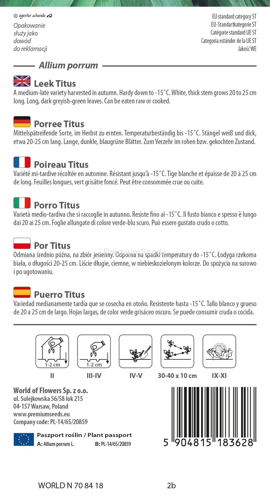 WORLD N 70 84 18.indd Poireau Titus - semences