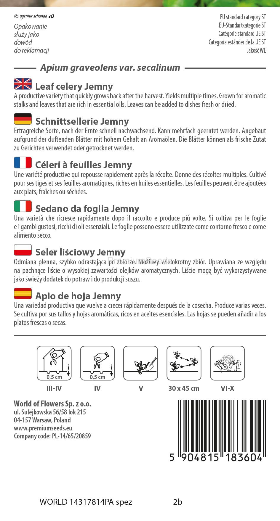 WORLD 14317814PA spez.indd Apio de hoja Jemny - semillas