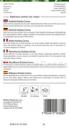 Rábano Kulata Cerna - semillas