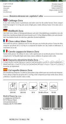Col repollo blanco Zora - semillas