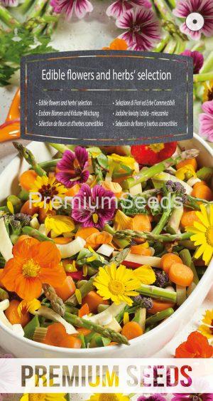 Selección de flores y hierbas comestibles - semillas