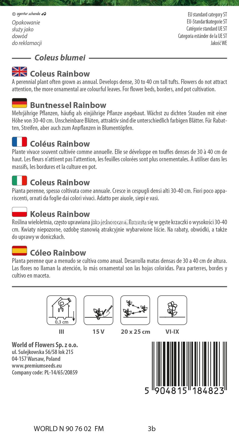 WORLD N 90 76 02.indd Buntnessel Rainbow - Samen