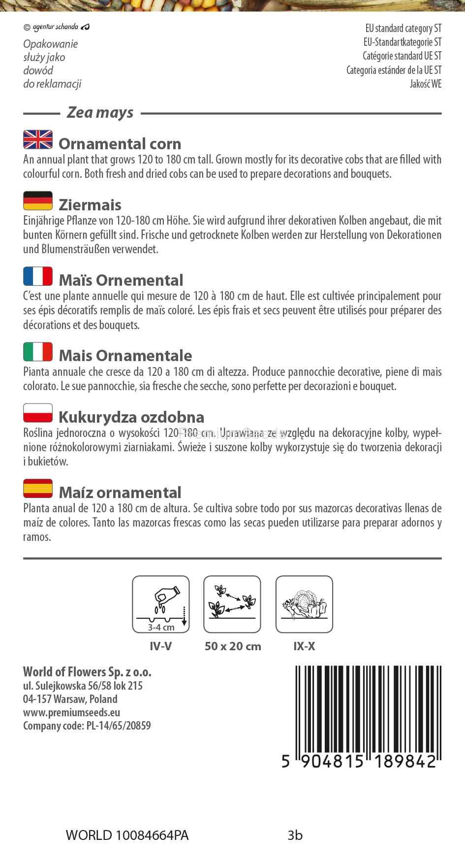 WORLD 10084664PA_RS Maíz ornamental - semillas