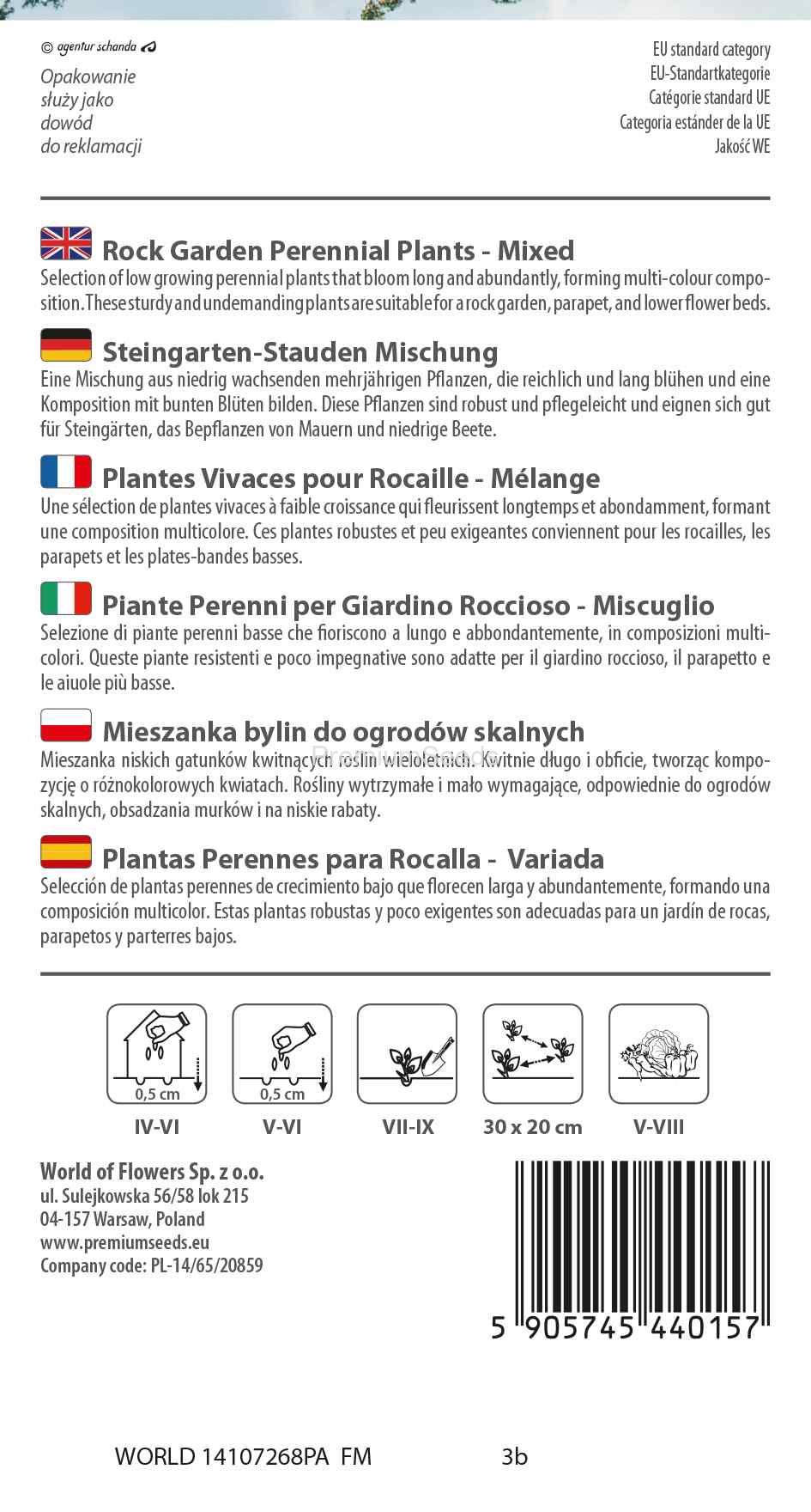 WORLD 14107268PA_RS Piante Perenni per Giardino Roccioso - Miscuglio - Miscuglio - semi