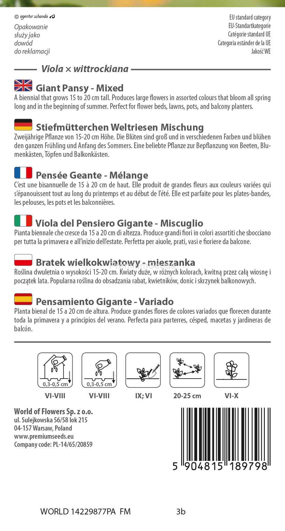 WORLD 14229877PA_RS Pensamiento Gigante - Variado - semillas