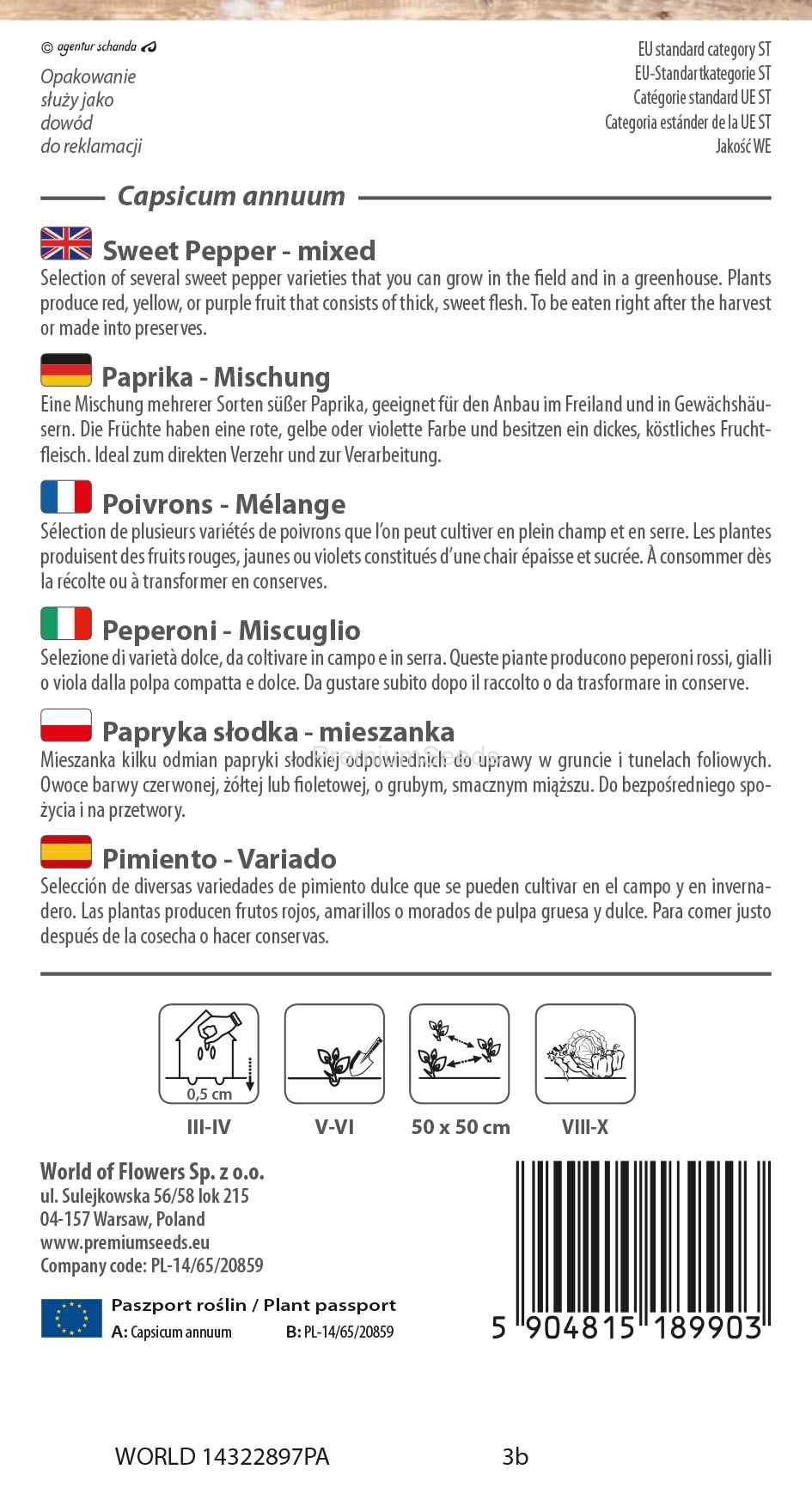 WORLD 14322897PA_RS Pimiento - Variado - semillas