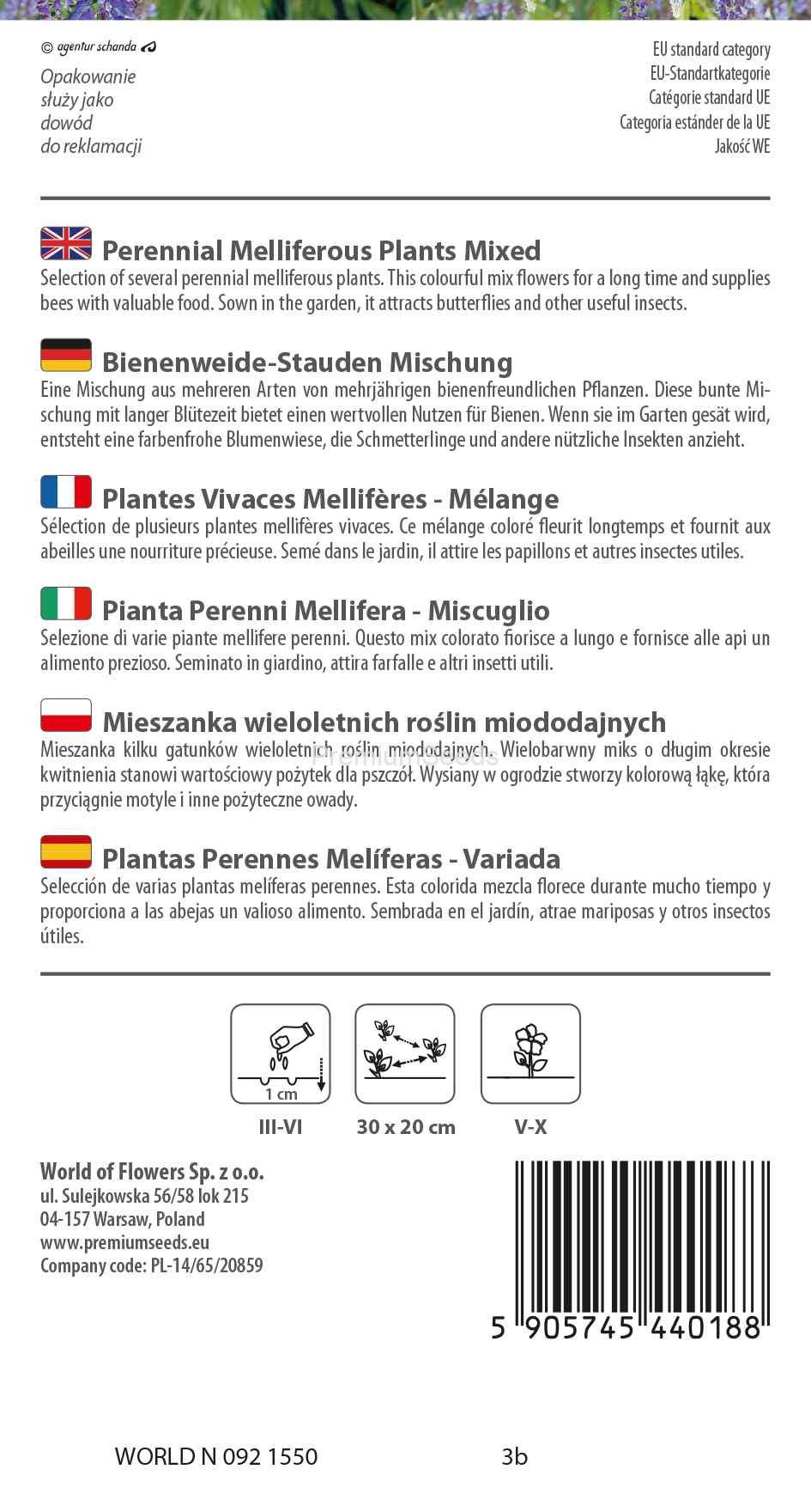 WORLD N 092 1550_RS Plantas Perennes Melíferas - Variada
